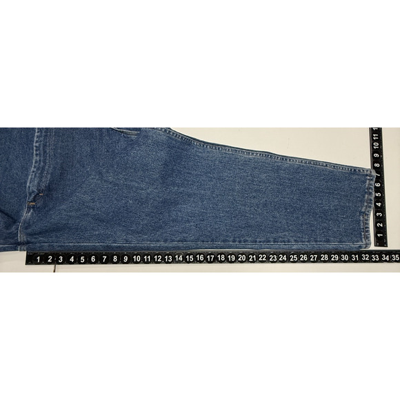 Wrangler Hero Jeans Mens 44X32 Blue Relaxed Fit Straight Dark Wash Workwear NWT - Picture 4 of 10